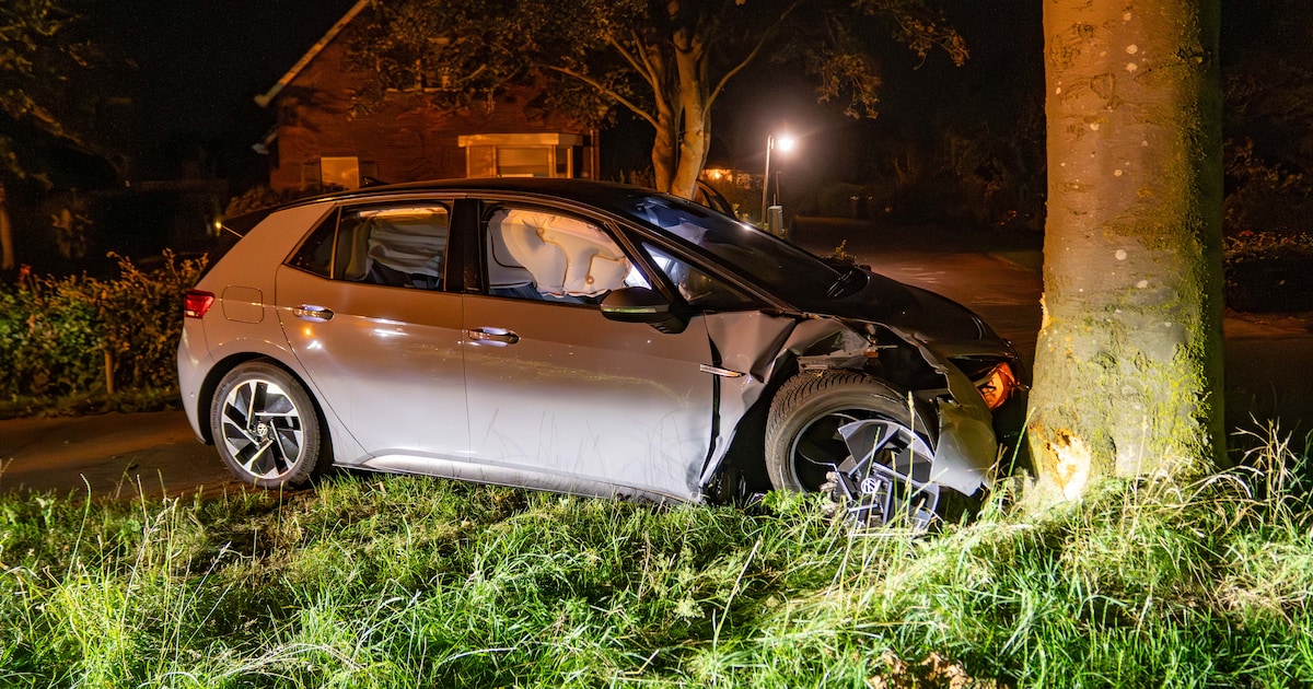 Auto knalt tegen boom op Oerdijk in Schalkhaar