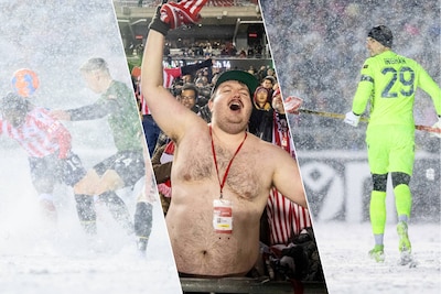 Heerlijke beelden uit Canada: keeper pakt sneeuwschuiver, aanvaller maakt wereldgoal