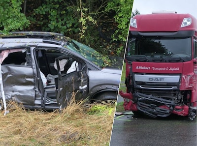 Zwaar ongeval met vrachtwagen net over de grens bij Enschede: twee gewonden