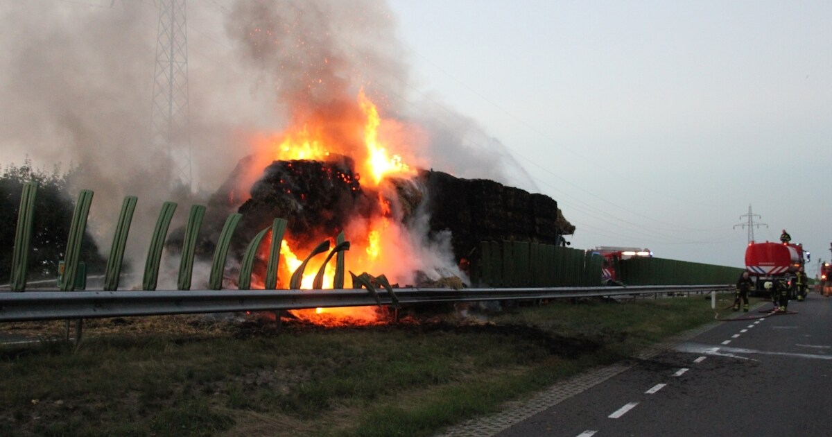 N36 bij Aadorp afgesloten na brand