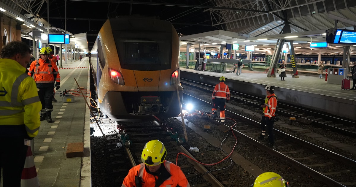 Trein met gebroken as strandt op station Zwolle