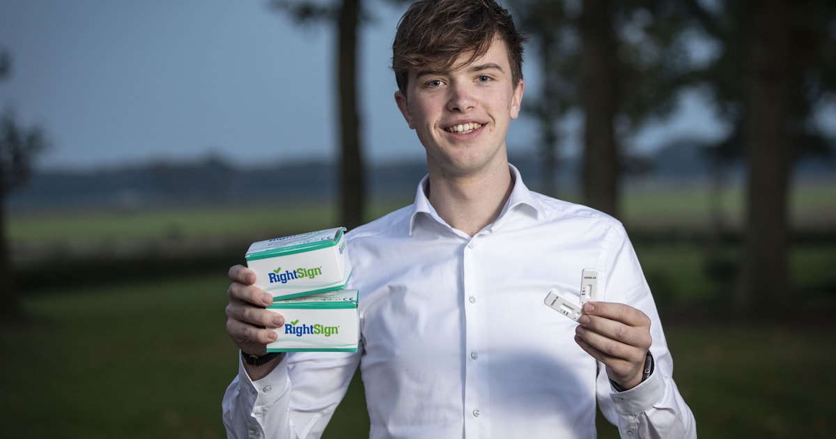 Internetondernemer Sten Steggink uit Fleringen was er vlot bij en zag meteen handel in sneltesten | 