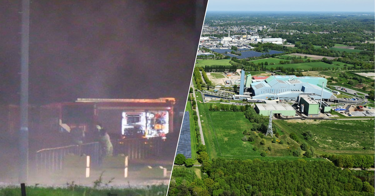 Afvalbrand bij Twence aan de Boldershoekweg in Hengelo