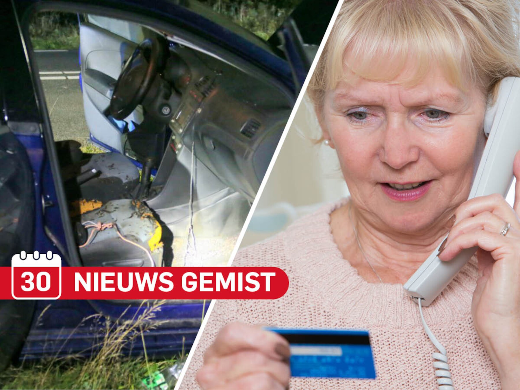Gemist? Explosie in rijdende auto op Twentse N-weg & Nepagent veroordeeld voor schaamteloze diefstal bij ouderen 