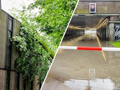 Hevige regen- en onweersbuien zorgen voor wateroverlast en stormschade in Twente