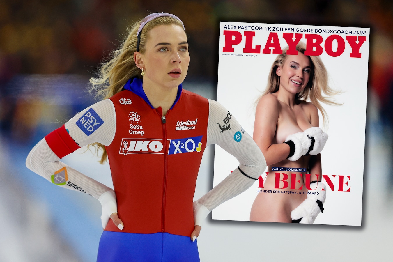 Joy Beune schittert na Playboy-shoot ook op het ijs in Thialf: ‘Meeste