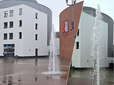 Door verkeerde afstelling spuit fontein in Goes als een geiser: ‘Ik regen nat op mijn eigen balkon’