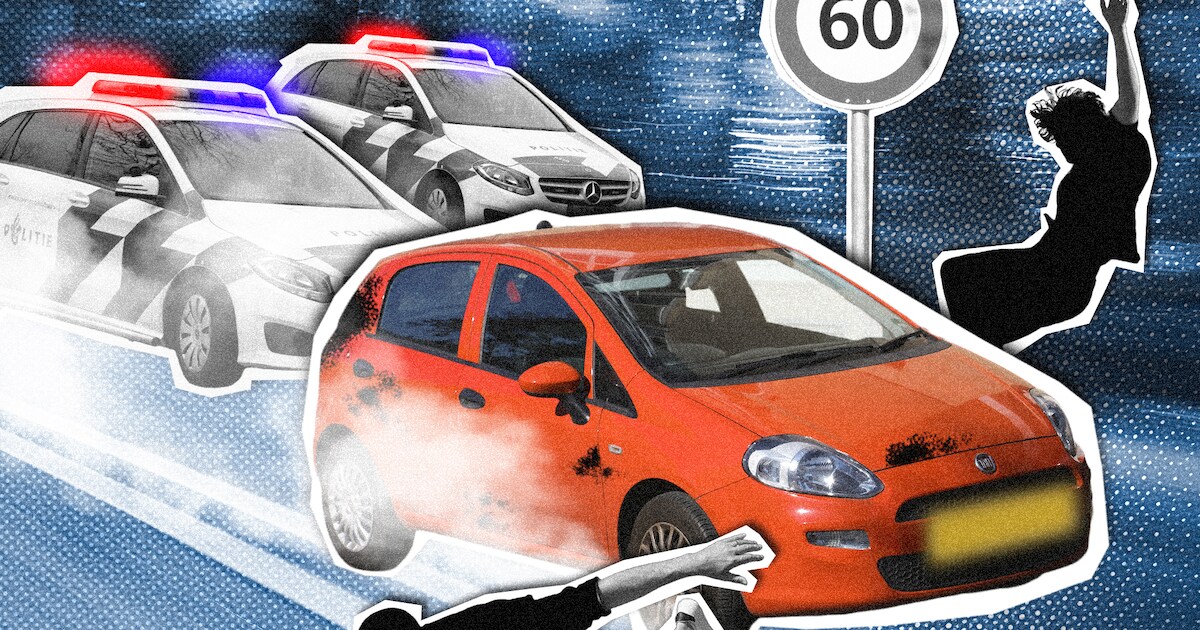 Een oranje Fiat Punto trekt de aandacht en dan begint een levensgevaarlijke achtervolging