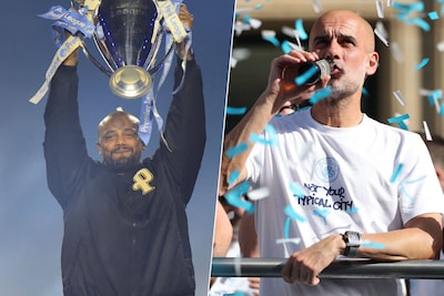 ‘Return of a hero’: indrukwekkend afscheid van Pep Guardiola, twintig trofeeëndragers voor al zijn prijzen