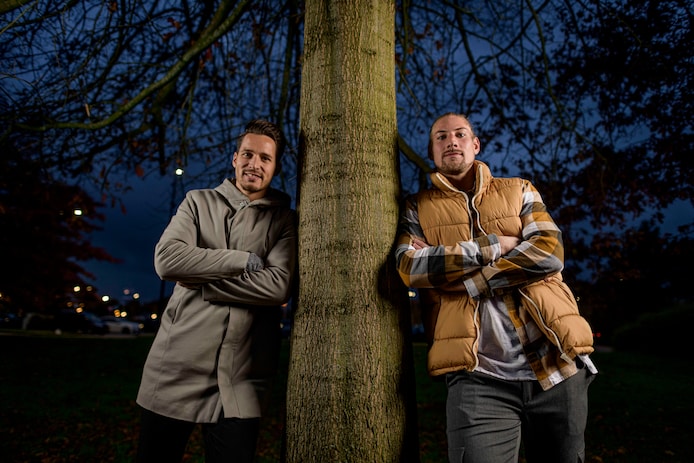 Janis Blaswich (links) en Lars Unnerstall aan de vooravond van een Twentse derby.