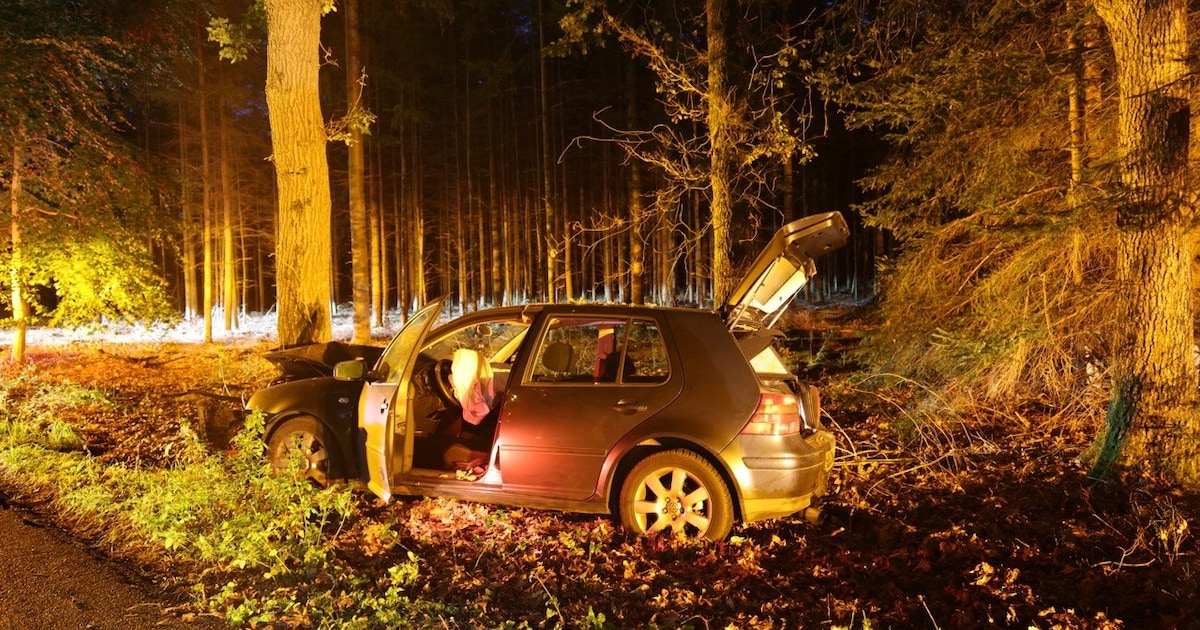 Automobilist gewond na frontale botsing tegen boom in Nijverdal