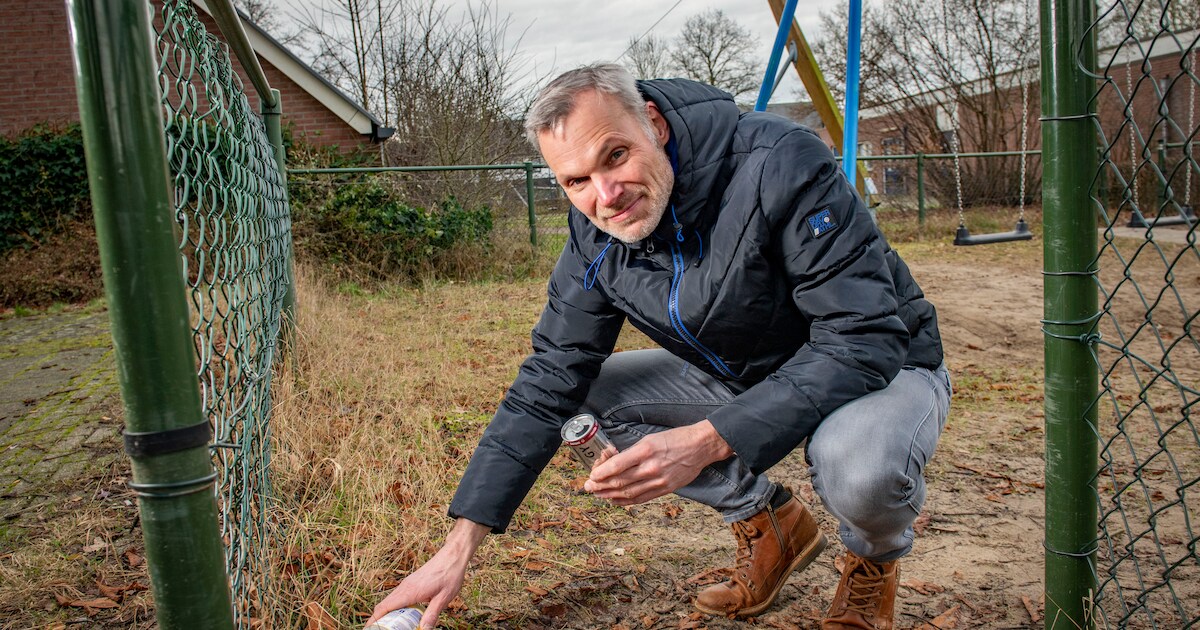 Kapotte bierflesjes, energyblikjes en een vernielde picknicktafel ...