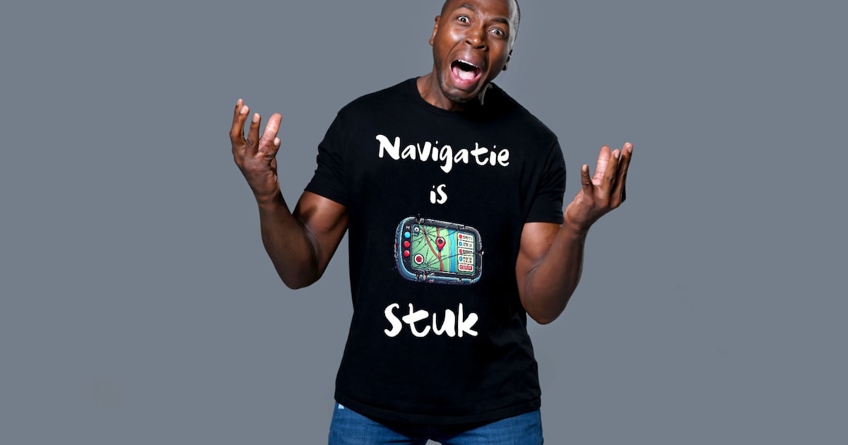 Steven Brunswijk zoekt zijn weg in tijdens theatershow in Het Barghse Huus