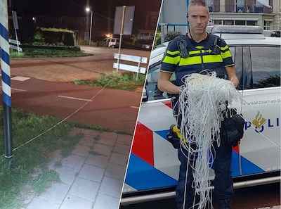 Dader ‘laffe streek’ met draden over de weg in Eibergen meldt zich: ‘Het was een probeersel’