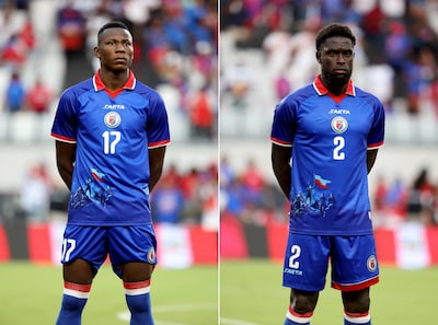 Haïti wilde met Poolse vlag op het shirt spelen ti