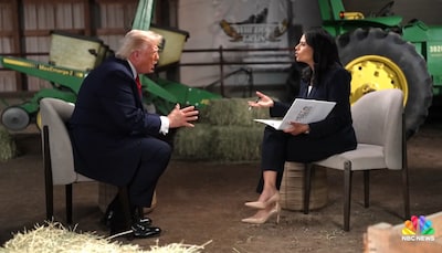 Trump clasht met journaliste en stormt studio uit tijdens in