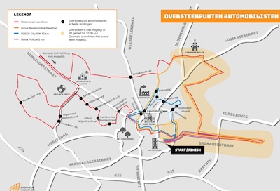 Enschede Marathon 2026: hier kun je zondag oversteken met de auto