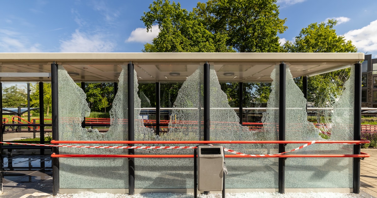 Grote ravage op station Gezondheidspark in Hengelo: alles ligt vol glas na nachtelijke vernielingen