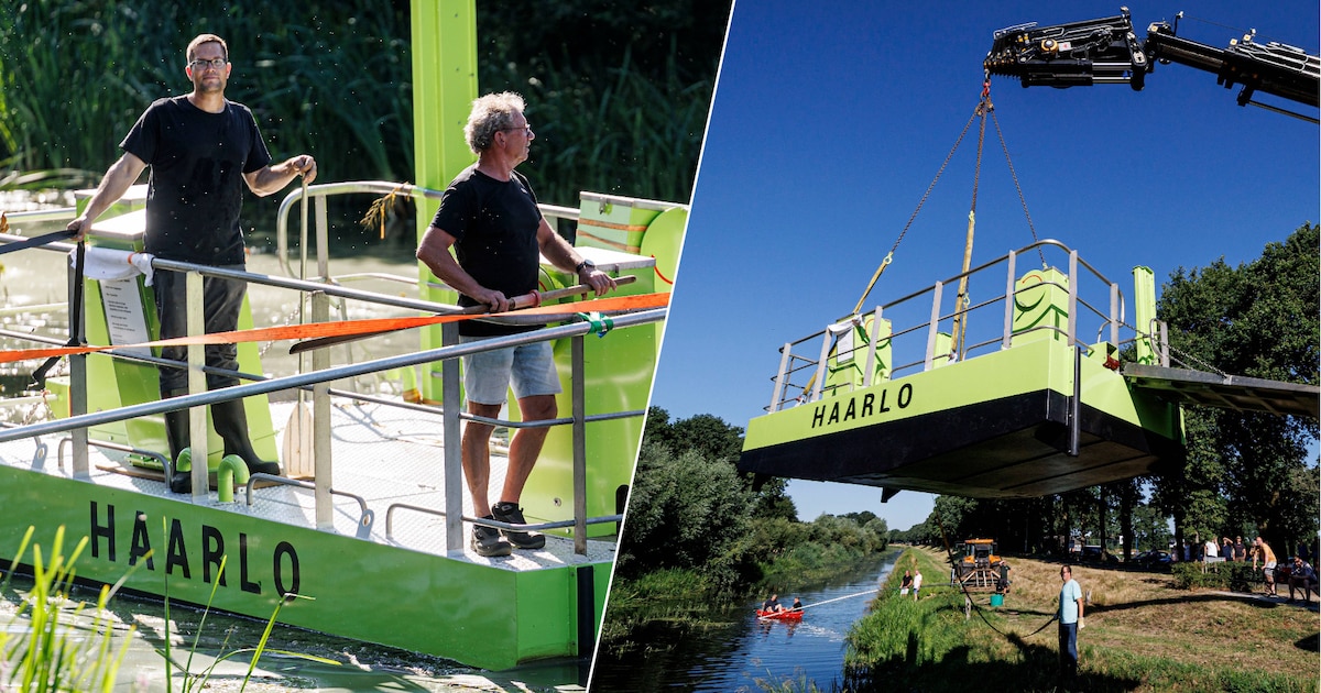 Haarlo heeft nu zijn eigen veerpont over de Berkel: wandelaars kunnen de rivier met een trekveer ove